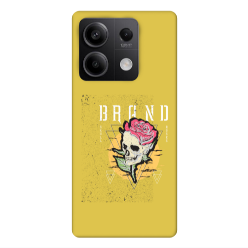 Xiaomi Redmi Note 13Pro 5G Skull Roses Yellow Colored Silicone TPU Θήκη