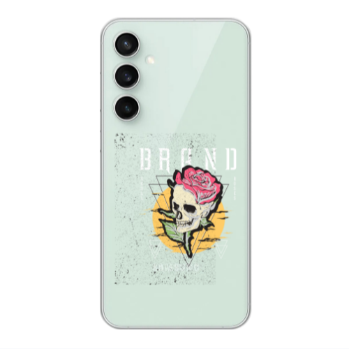 Samsung S24 FE Skull Roses Transparent Silicone TPU Θήκη