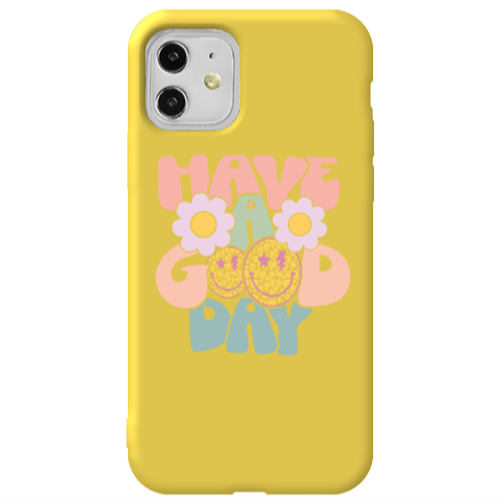 Apple iPhone 11  Have A Good day Yellow Colored Silicone TPU Θήκη