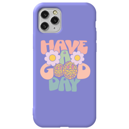 Apple iPhone 11 Pro Have A Good day Purple Colored Silicone TPU Θήκη