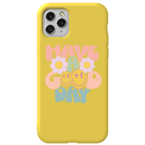 Apple iPhone 11 Pro Have A Good day Yellow Colored Silicone TPU Θήκη