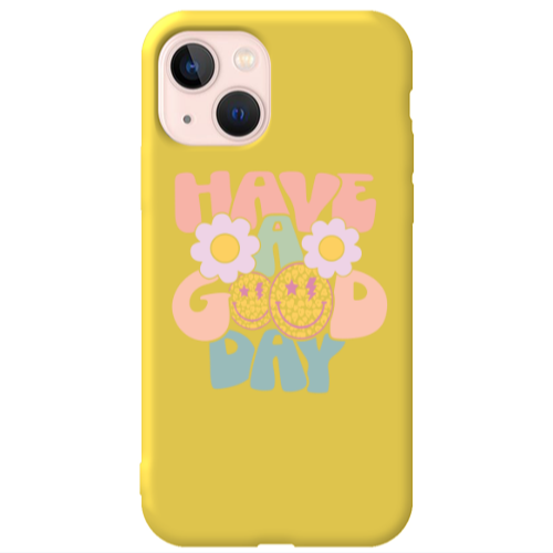 Apple iPhone 13 Have A Good day Yellow Colored Silicone TPU Θήκη