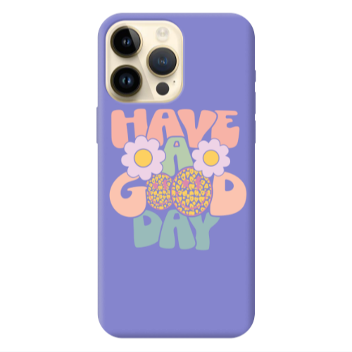 Apple iPhone 13 Pro Max Have A Good day Purple Colored Silicone TPU Θήκη