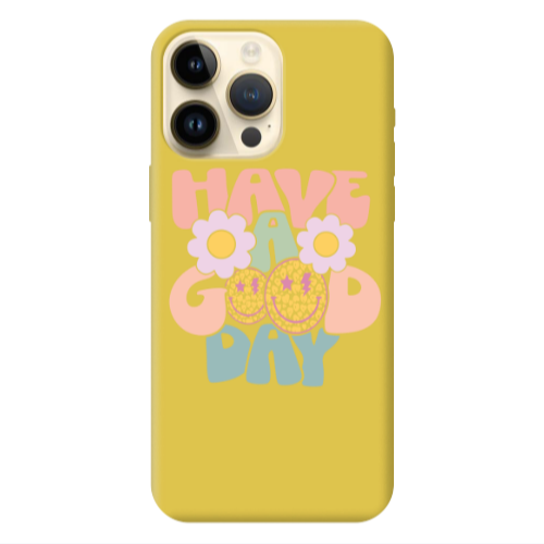 Apple iPhone 13 Pro Max Have A Good day Yellow Colored Silicone TPU Θήκη