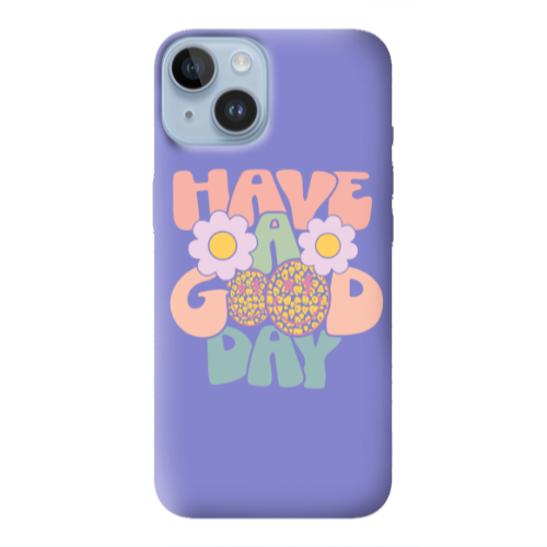 Apple iPhone 14  Have A Good day Purple Colored Silicone TPU Θήκη