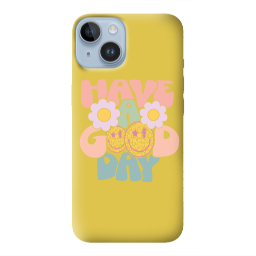 Apple iPhone 14 Plus Have A Good day Yellow Colored Silicone TPU Θήκη