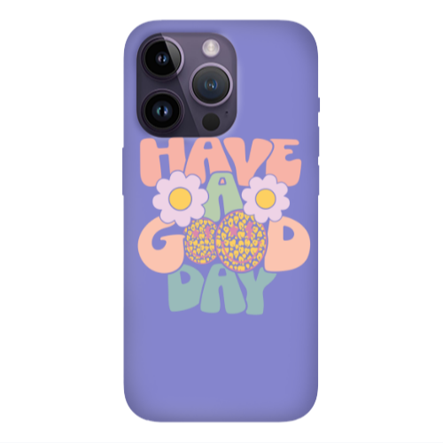 Apple iPhone 14 Pro  Have A Good day Purple Colored Silicone TPU Θήκη
