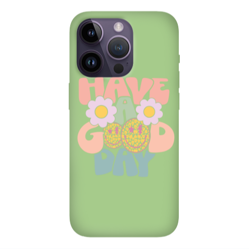 Apple iPhone 14 Pro Max Have A Good day Light Green Colored Silicone TPU Θήκη