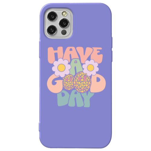 Apple iPhone 13 Pro Have A Good day Purple Colored Silicone TPU Θήκη