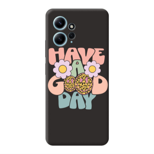 Xiaomi Redmi Note 12 4G Have A Good day Black Colored Silicone TPU Θήκη
