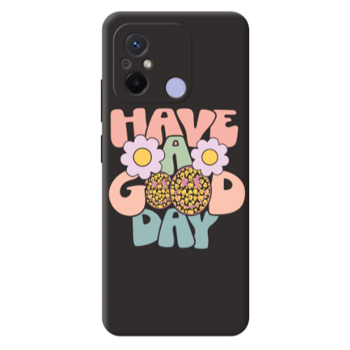 Xiaomi Redmi 12C Have A Good day Black Colored Silicone TPU Θήκη