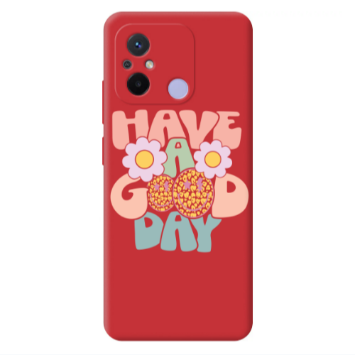 Xiaomi Redmi 12C Have A Good day Red Colored Silicone TPU Θήκη