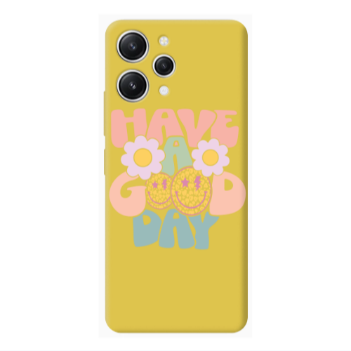 Xiaomi Redmi 12 Have A Good day Yellow Colored Silicone TPU Θήκη