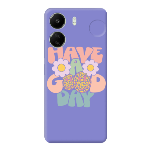 Xiaomi Redmi 13C Have A Good day Purple Colored Silicone TPU Θήκη