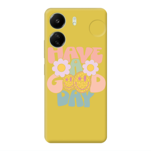 Xiaomi Redmi 13C Have A Good day Yellow Colored Silicone TPU Θήκη