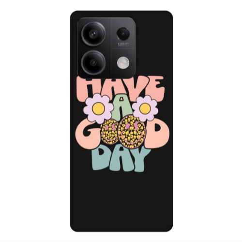Xiaomi Redmi Note 13 5G Have A Good day Black Colored Silicone TPU Θήκη