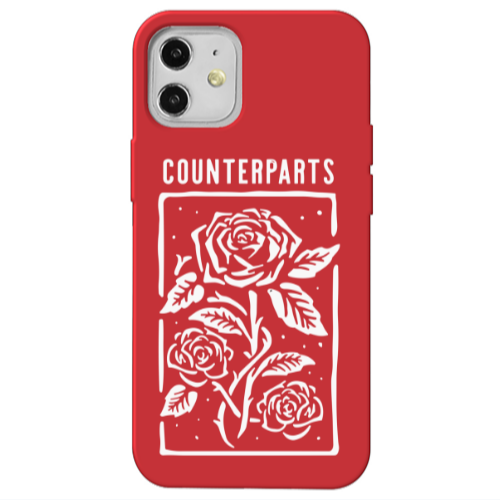 Apple iPhone 12 Counterparts Red Colored Silicone TPU Θήκη