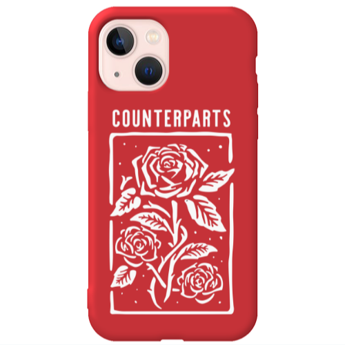 Apple iPhone 13 Counterparts Red Colored Silicone TPU Θήκη
