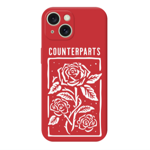 Apple iPhone 15 Counterparts Red Colored Silicone TPU Θήκη