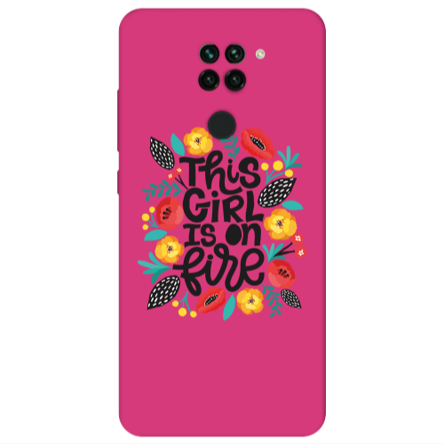 Xiaomi Redmi Note 9 This Girl Fuchsia Colored Silicone TPU Θήκη