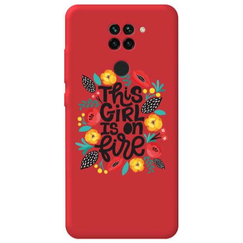 Xiaomi Redmi Note 9 This Girl Red Colored Silicone TPU Θήκη