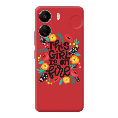 Xiaomi Redmi 13C This Girl Red Colored Silicone TPU Θήκη