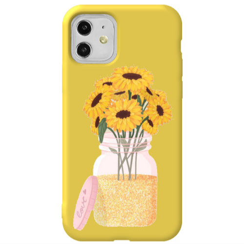 Apple iPhone 11  Daisies Yellow Colored Silicone TPU Θήκη