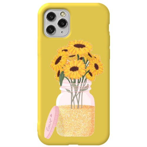 Apple iPhone 11 Pro Daisies Yellow Colored Silicone TPU Θήκη