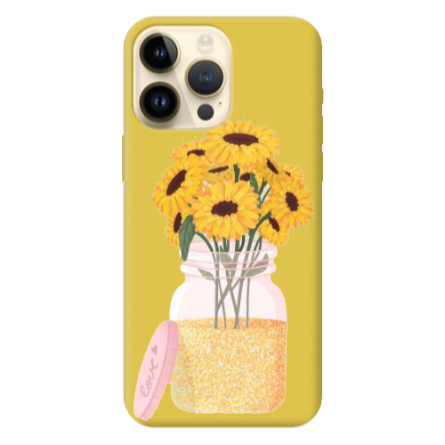 Apple iPhone 13 Pro Max Daisies Yellow Colored Silicone TPU Θήκη