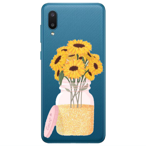 Samsung A02 Daisies Transparent Silicone TPU Θήκη