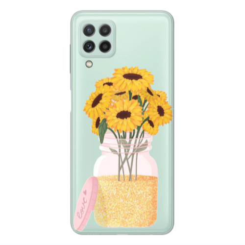 Samsung A22 4G Daisies Transparent Silicone TPU Θήκη