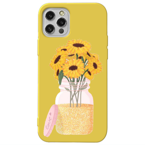Apple iPhone 13 Pro Daisies Yellow Colored Silicone TPU Θήκη