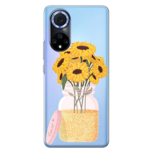 Huawei Nova 9 Daisies Transparent Silicone TPU Θήκη