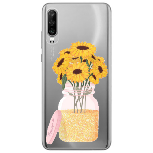 Huawei P30 Daisies Transparent Silicone TPU Θήκη