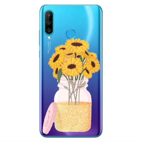 Huawei P30 Lite Daisies Transparent Silicone TPU Θήκη