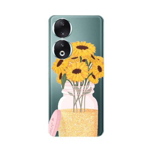 Honor 90 5G Daisies Transparent Silicone TPU Θήκη