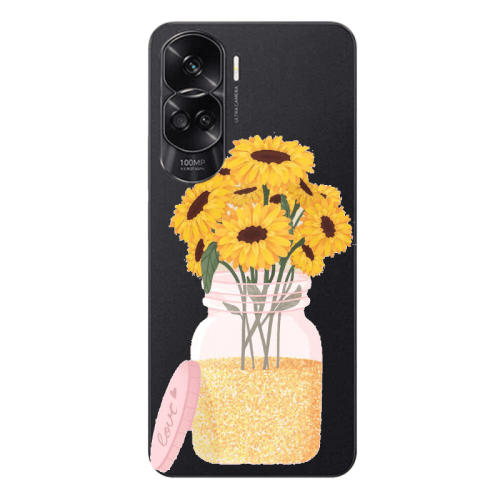Honor 90 Lite 5G Daisies Transparent Silicone TPU Θήκη