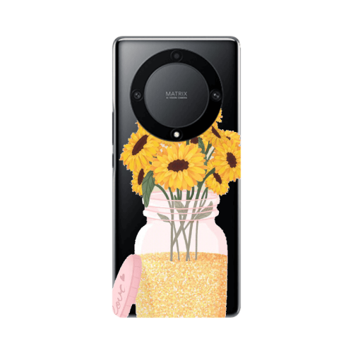 Honor Magic5 Lite 5G Daisies Transparent Silicone TPU Θήκη
