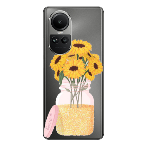 Oppo Reno10 5G Daisies Transparent Silicone TPU Θήκη