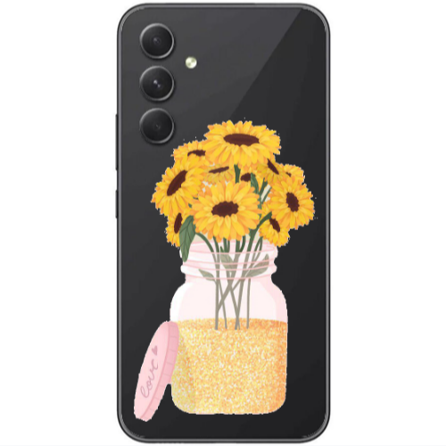 Samsung Galaxy A25 Daisies Transparent Silicone TPU Θήκη