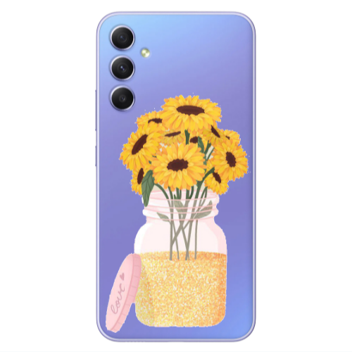 Samsung A25 Daisies Transparent Silicone TPU Θήκη