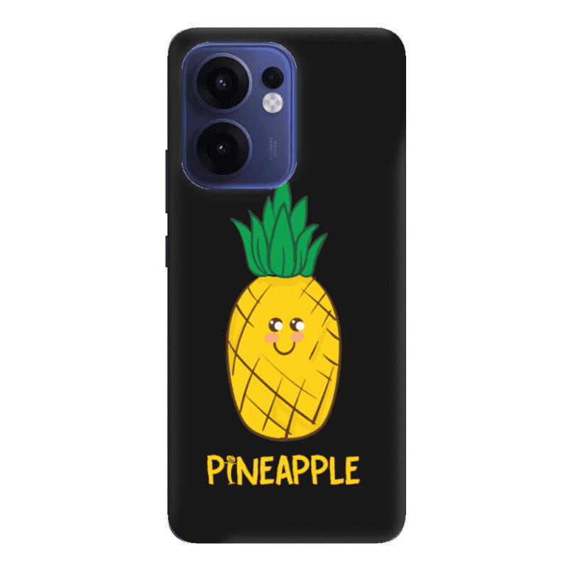 Oppo Reno 13 F Pineapple Black Colored Silicone TPU Θήκη
