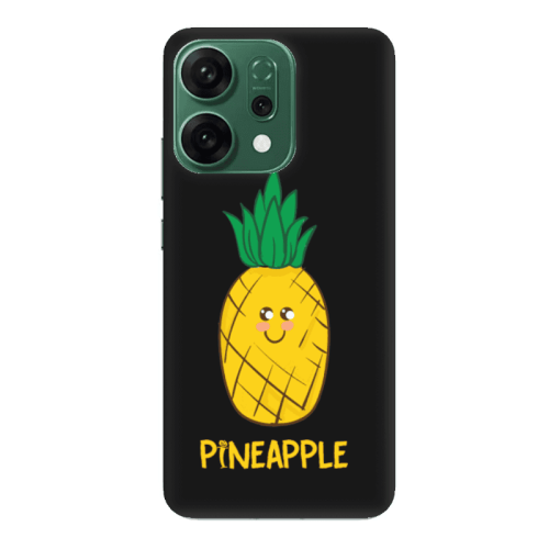 Oppo RENO 14 Pineapple Black Colored Silicone TPU Θήκη