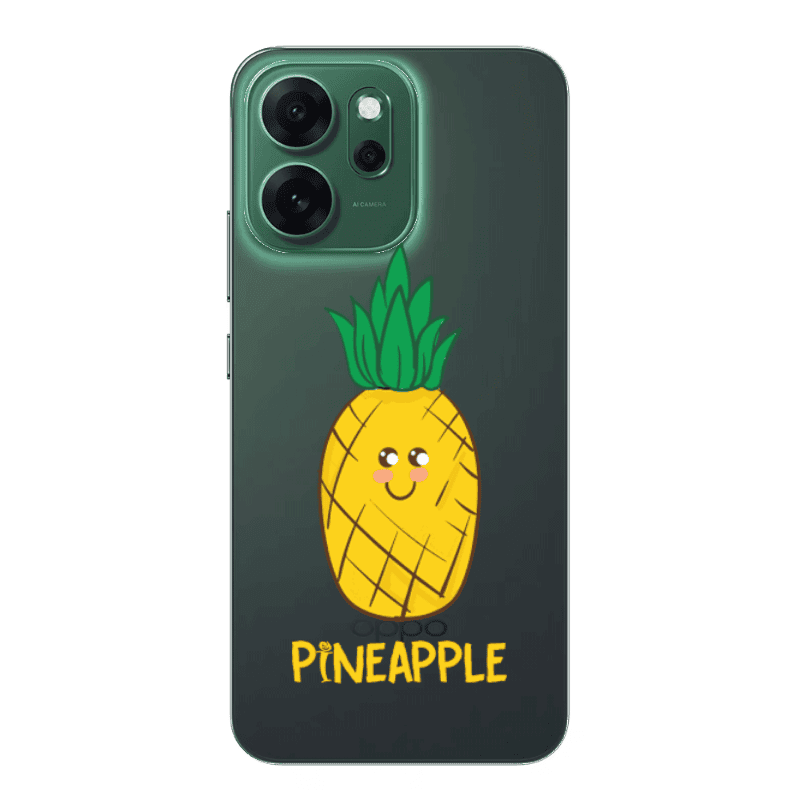 Oppo 14 F Pineapple Transparent Silicone TPU Θήκη