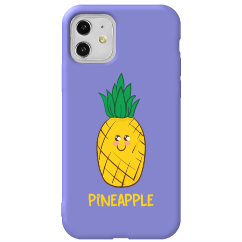 Apple iPhone 11  Pineapple Purple Colored Silicone TPU Θήκη