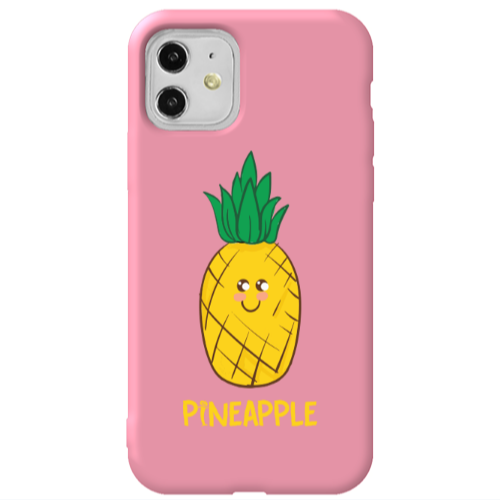 Apple iPhone 11  Pineapple Pink Colored Silicone TPU Θήκη