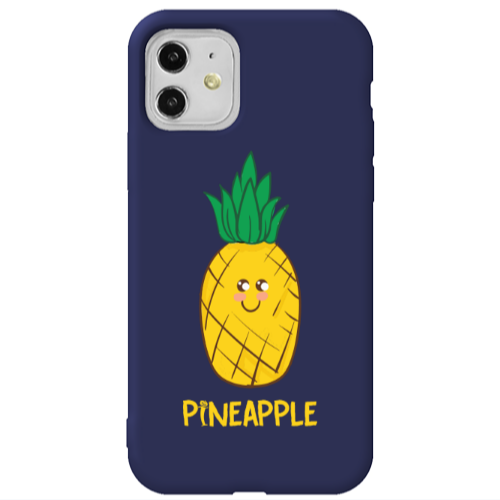 Apple iPhone 11  Pineapple Dark blue Colored Silicone TPU Θήκη