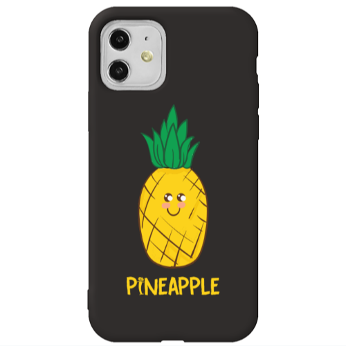 Apple iPhone 11  Pineapple Black Colored Silicone TPU Θήκη