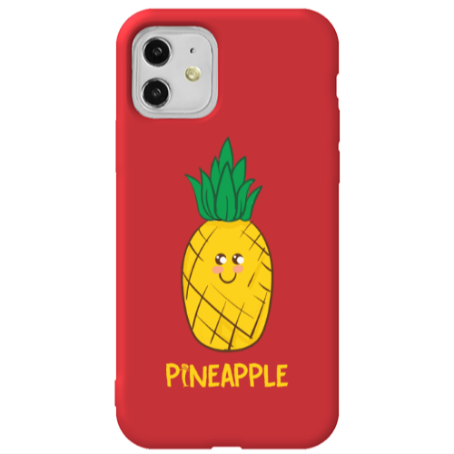 Apple iPhone 11  Pineapple Red Colored Silicone TPU Θήκη