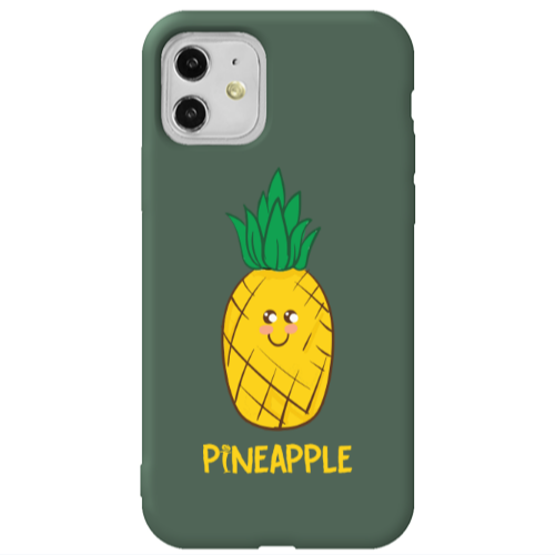 Apple iPhone 11  Pineapple Dark Green Colored Silicone TPU Θήκη